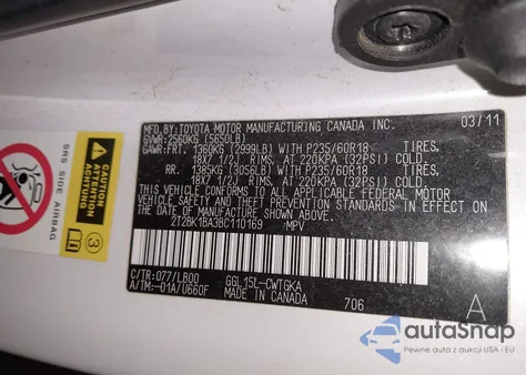 2011 Lexus Rx 350 from USA, damaged, VIN 2T2BK1BA3BC110169
